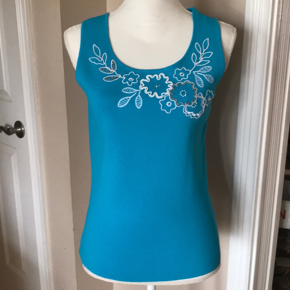 Ruby Rd Beaded Embellished Sweater Tank Top Size M